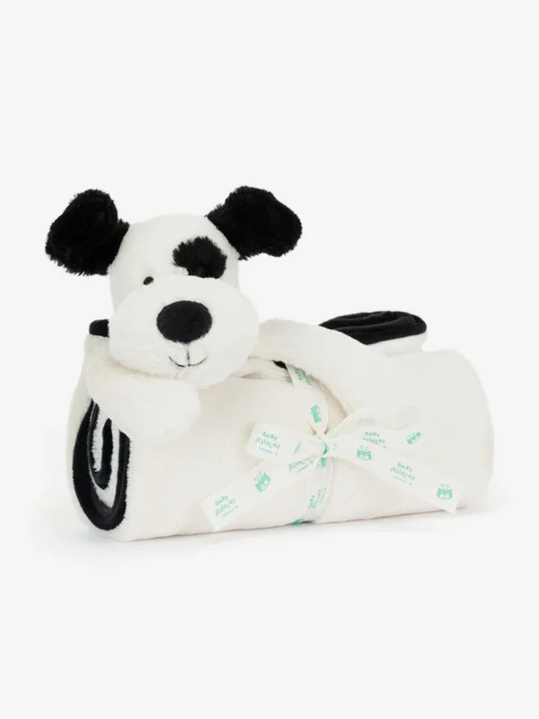 Jellycat Bashful Black and Cream Puppy Blankie