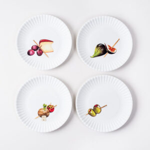 Hors D'Oeurve Paper plates (4) assorted Melamine