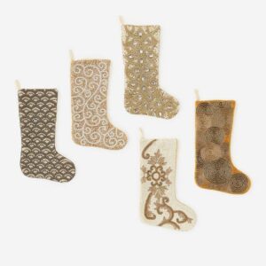 Beaded Christmas Stockings  22 inch Assorted