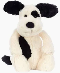 Jellycat Bashful Black and Cream Puppy