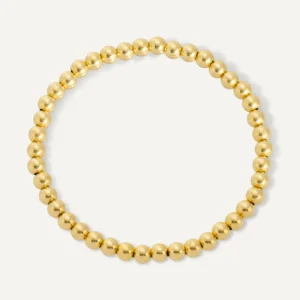 4 mm Beaded 14  kt gold bracelet
