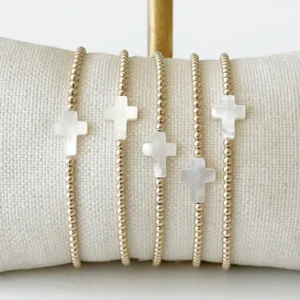 14 kt Gold bracelet with a Cross